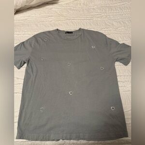 Zara Gray Heart-Embellished Women's Tee